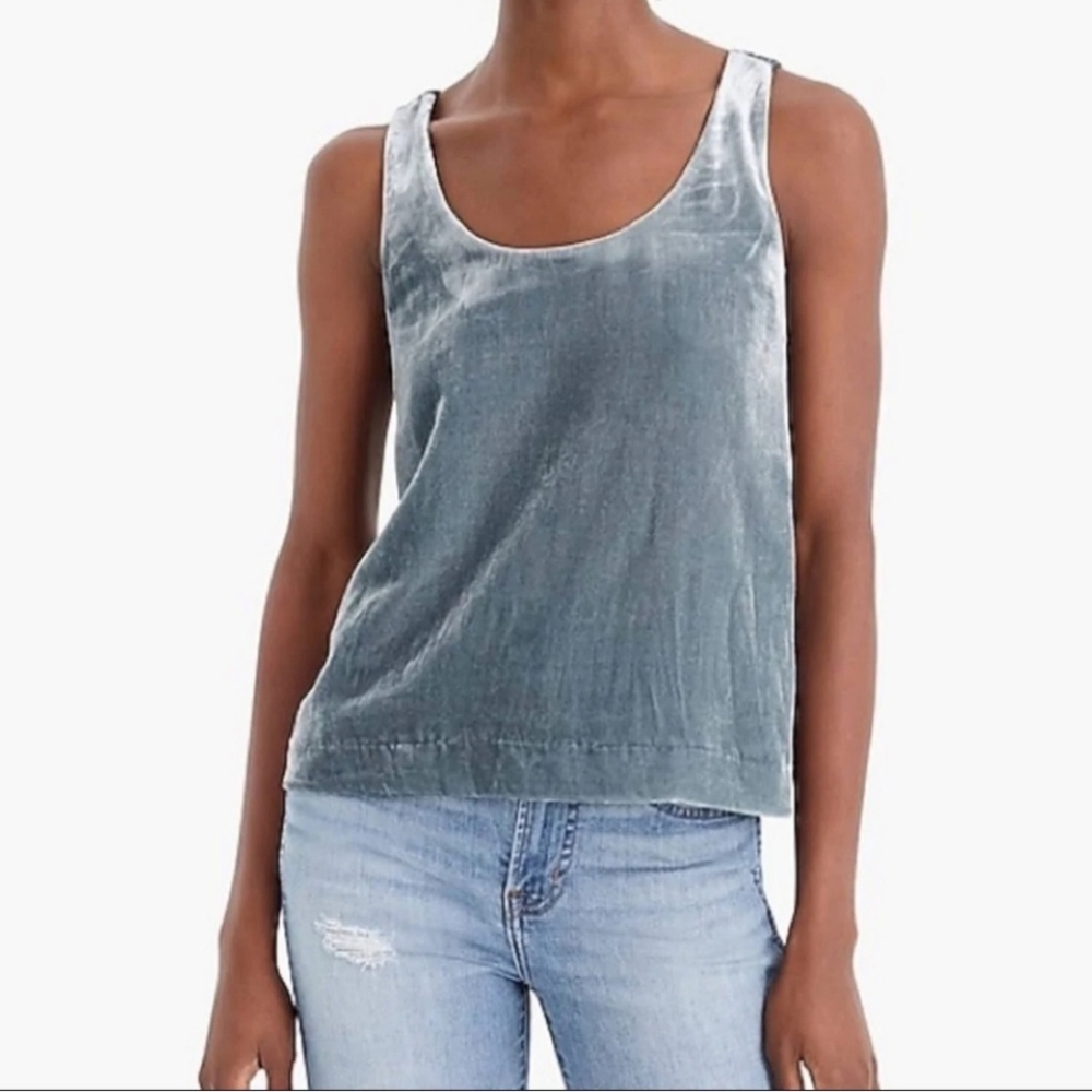 J. Crew Gray Velvet Tank Top